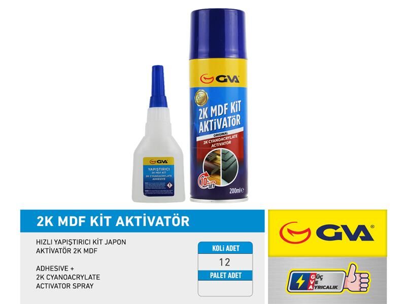 HIZLI YAPIŞTIRICI KİT JAPON AKTİVATÖR 2K MDF 200 ML 12 Adet