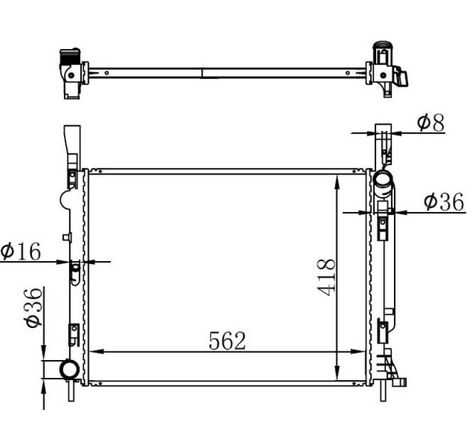 RADYATÖR BRAZİNG KNG 1.5 DCİ 86 PC 09 > AC KLİMASIZ MEK 562x418x26