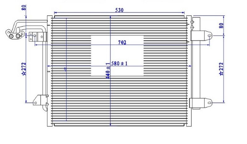 KLİMA KONDENSERİ CADDY III-TOURAN 03-09 1.4-1.6-1.9-2.0TDI 580x451x16