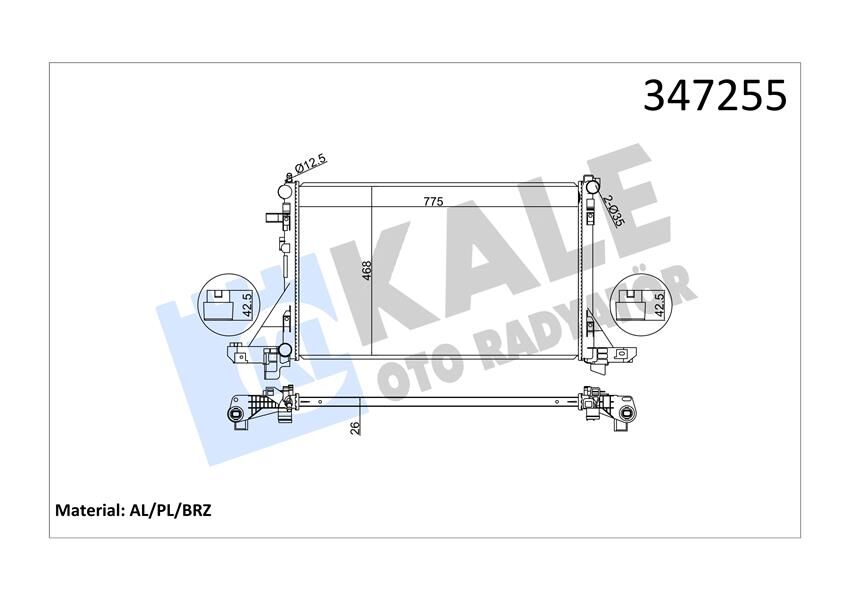 RADYATÖR MASTER III-MOVANO B 2.3DCI-CDTI 10 > KLİMALI 773x469x26 mm