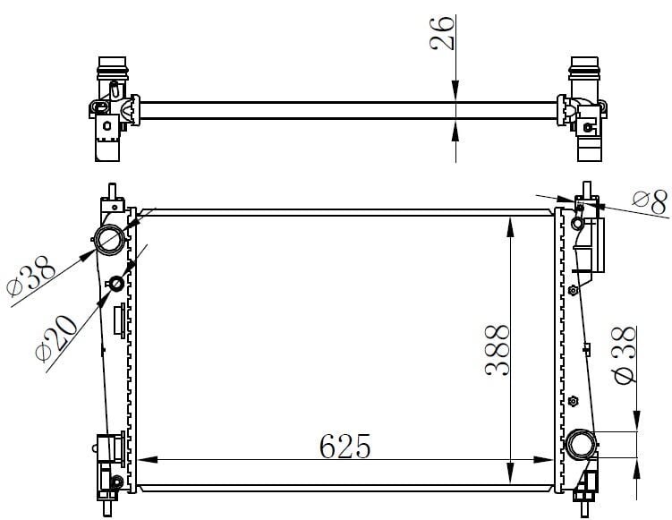RADYATÖR CORSA D 1.3CDTI MEK AC KLİMASIZ 620x415x16