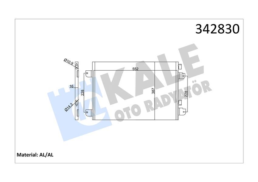 KLİMA KONDENSERİ MGN 99>SCENIC 01-03 LOGAN 07>1.5DCI-1.4 16V-1.6 16V-1.9DCI-2.0 16V AL-AL