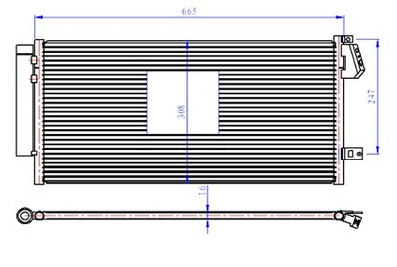 KLİMA RADYATÖRÜ FIAT DOBLO 10 > COMBO 12 > 1.3 DMTJ-1.6 DMTJ-2.0 DMTJ 669x293x16
