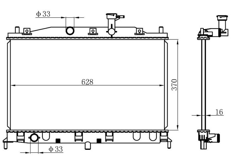 RADYATÖR BRAZİNG ACCENT ERA 1..4/1.6I 05> AC KLİMASIZ MEK 370x628x18