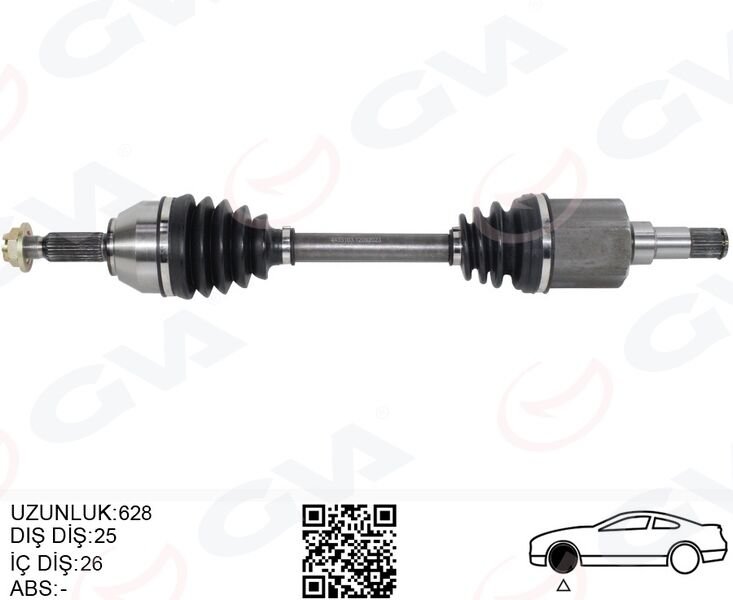 ON AKS KOMPLE SOL TRANSIT CONNECT 1.8 TDCI 02>14 75 -90-110PS 628mm