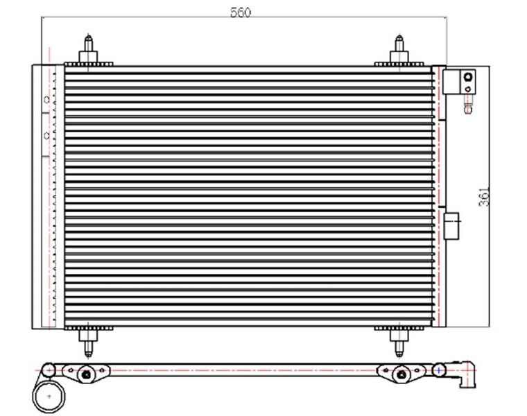 KLİMA KONDENSERİ PARTNER 02> BERLINGO 02>XSARA 00-05 1.9D-2.0HDI 364x16