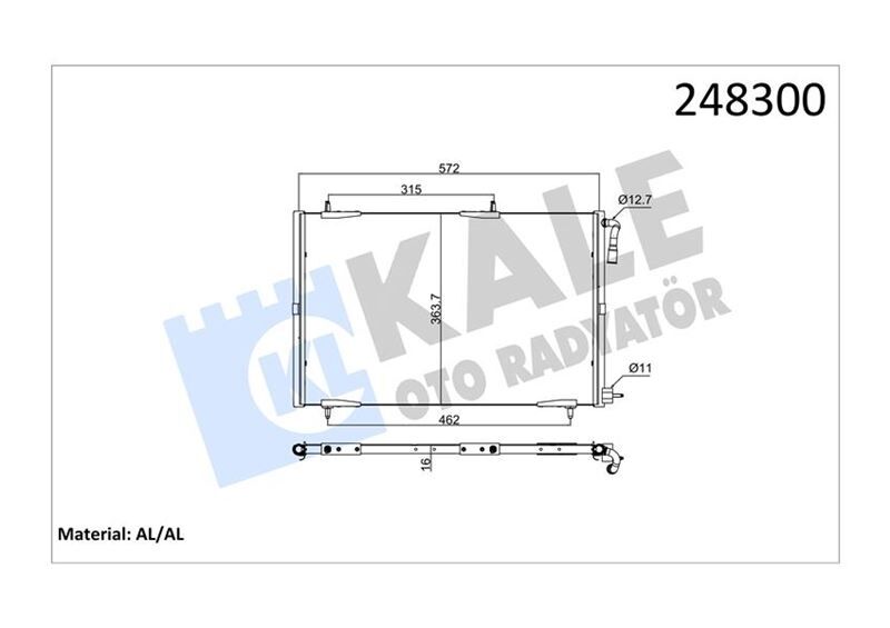 KLİMA RADYATÖRÜ KONDENSER PEUGEOT P206 98>09 1.1-1.4-1.6-2.0-1.4HDI-1.6HDI AL/BRZ