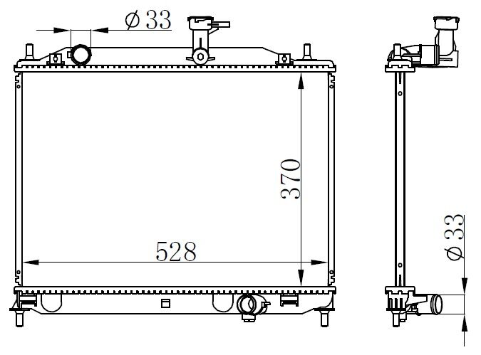 RADYATÖR BRAZİNG ACCENT ERA 1.5 CRDI 05> AC KLİMASIZ MANUEL 370x528x26