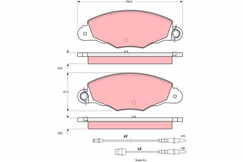 ÖN FREN BALATASI CITROEN XANTİA 2.0-3.0-1.9D-2.0D-2.1D 05-93-04-03 CITROEN XM 3.0-2.5D 08-94-