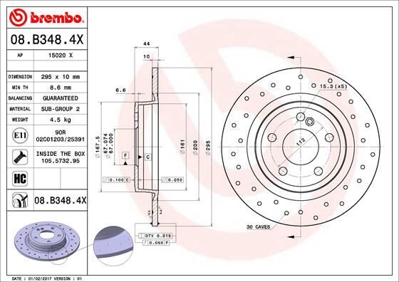 FREN DISKI ARKA MERCEDES W176 W246 C117 X156 2 Adet