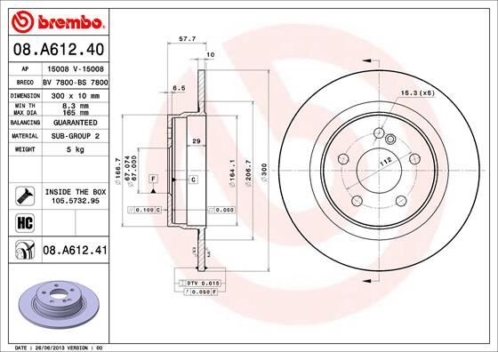 FREN DISKI ARKA MERCEDES W204 S204 C204 C207 A207 2 Adet