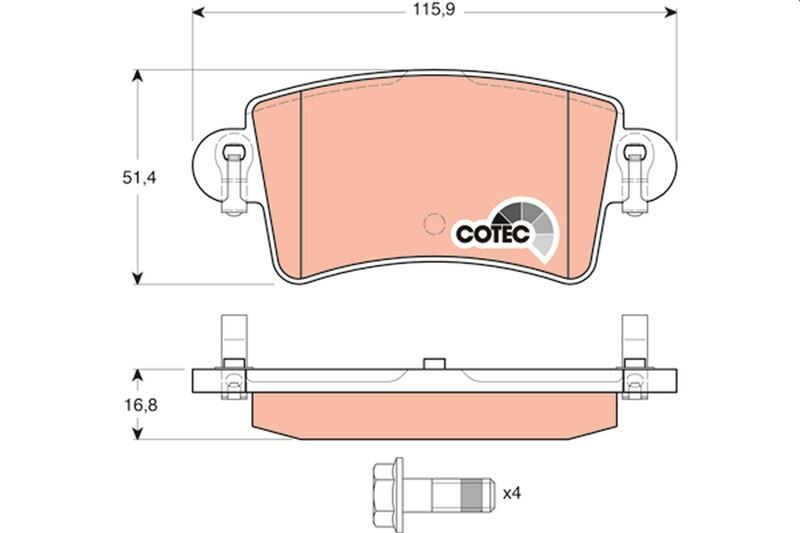 ARKA FREN BALATASI RENAULT MASTER II 01>06 OPEL MOVANO A 01>06