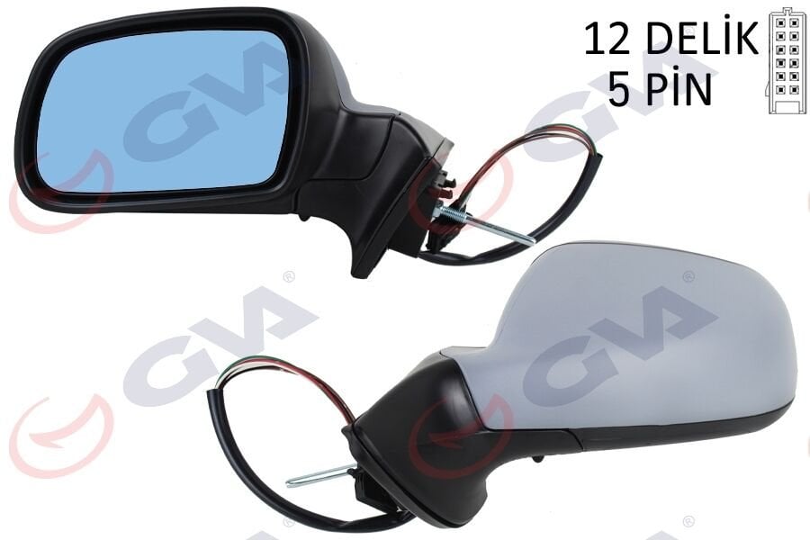 DIŞ DİKİZ AYNASI SOL 407 05> ELEKTRİKLİ ISITMALI MAVİ CAM ASTARLI KONVEKS 5 FİŞ VM-204EHPL