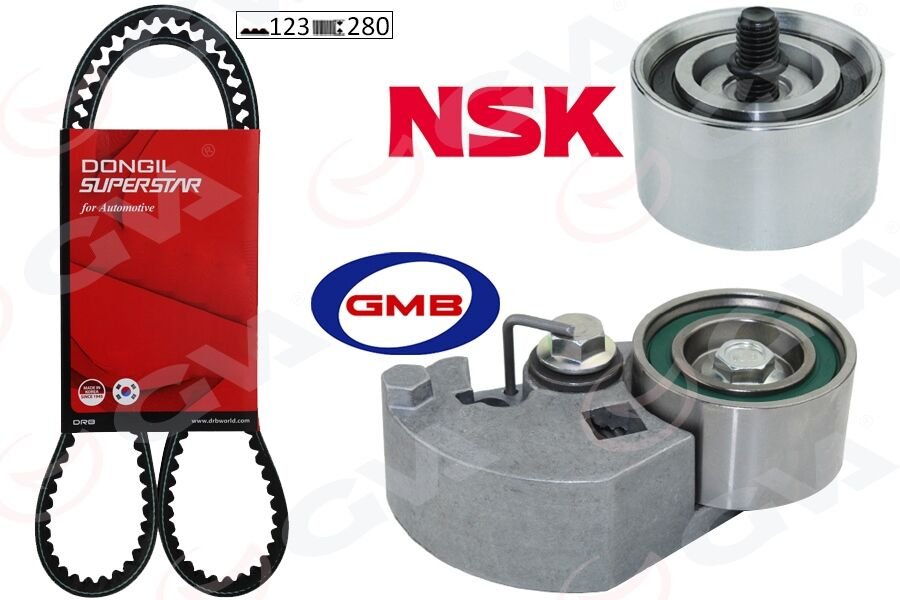 TRİGER KAYIŞ SETİ EKSANTRİK SETİ HYUNDAI ACCENT ADMIRE GETZ 1.5L D3EA 02-05 / TUCSON SANTAFE 2.0L 2.2L D4EA D4EB 04-09 / SONATA 2.0L 06-11 / KIA SPORTAGE 2.0L D4EA 04-10 1 KAYIŞ 2 RULMAN 123x280