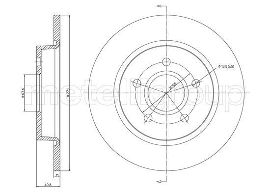 ARKA FREN DISK AYNASI FOCUS III 11>17 271x11x63.5x41x5DL 2 Adet