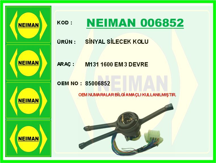 SİNYAL SİLECEK KOLU M131 1600 EM 3 DEVRE