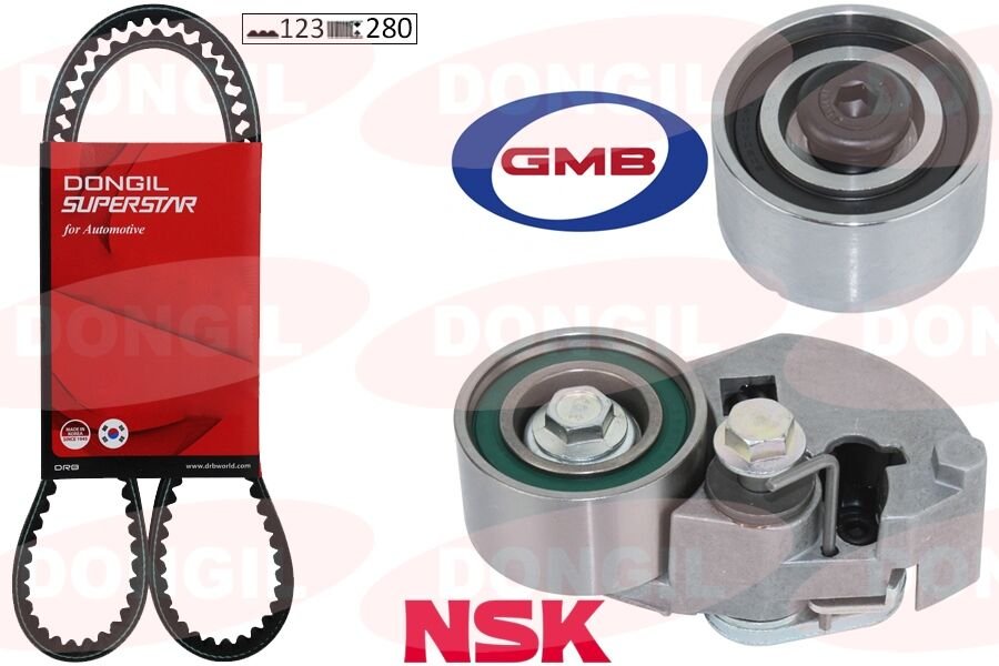 TRİGER KAYIŞ SETİ EKSANTRİK SETİ HYUNDAI ACCENT ADMIRE GETZ 1.5L D3EA 02-05 / TUCSON SANTAFE 2.0L 2.2L D4EA D4EB 04-09 / SONATA 2.0L 06-11 / KIA SPORTAGE 2.0L D4EA 04-10 1 KAYIŞ 2 RULMAN 123x280