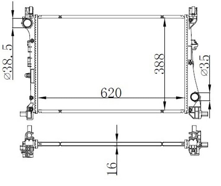 MOTOR SU RADYATÖRÜ FIAT EGEA 15> 1.3D MTJ 1.4 AL-PL-BRZ 620x388x16