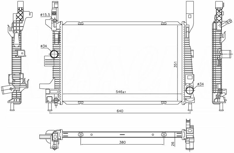 RADYATOR BRAZİNG A/M 546X351X26 FOCUS III 1.5 TDCİ 2011 606033