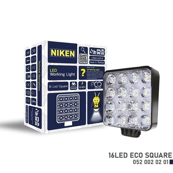 CALISMA LAMBASI ECO 16 LEDLİ KARE