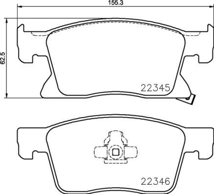ÖN BALATA ASTRA K 15>22 16 inc 155.2x62.3x19.5