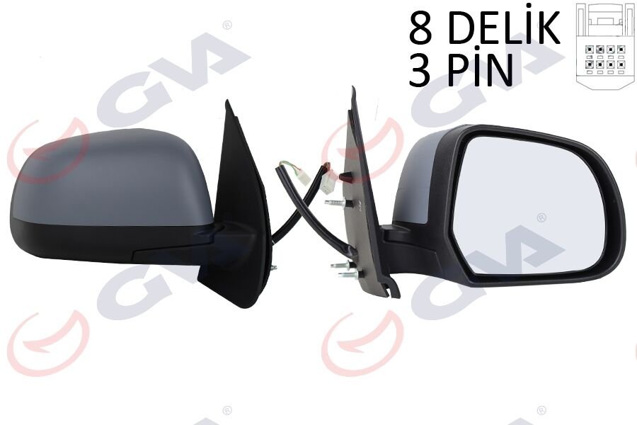 DIŞ DİKİZ AYNASI SAĞ MICRA 10> ELEKTRİKLİ ASTARLI KONVEKS 3 FİŞ VM-223EHPR
