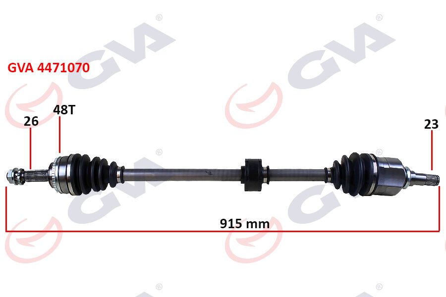 KOMPLE AKS SAĞ TOYOTA COROLLA 1.4L 1.6L 4ZZ-FE 3ZZ-FE ZZE120 ZZE121 VVTi 02-06 ABS li 26x23 - ABS 48 diş komple boy 915mm