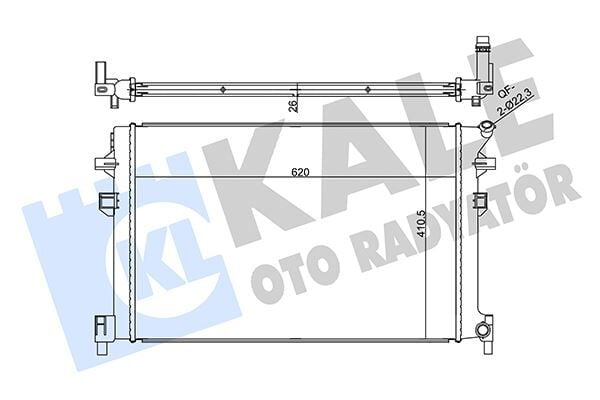 SU RADYATÖR GOLF7-PASSAT-TIGUAN-ARTEON-A3-LEON-OCTAVIA-KODIAQ 1.4-1.5TSI 2.0TDI 2012 > AL/BRZ 620X410.5X26 5Q0121251GC-5Q0121251GG-5Q0121251HP-5Q0121251HQ