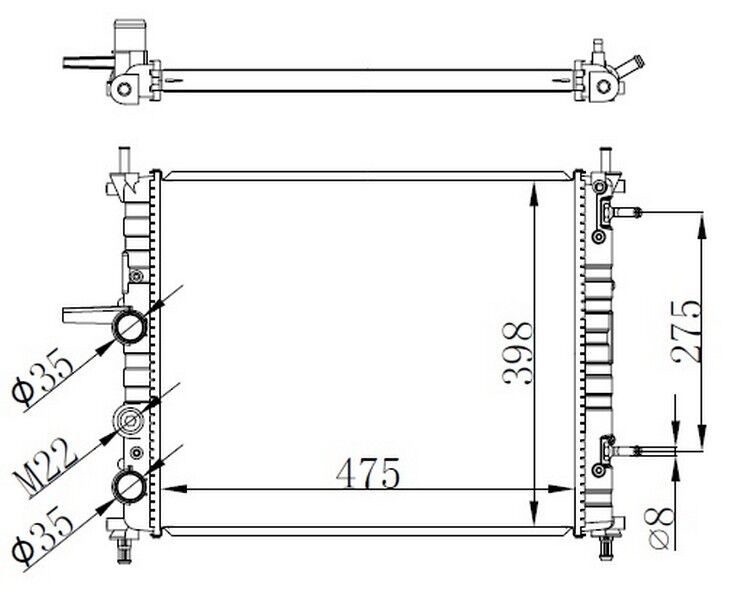 RADYATÖR BRAVA-BRAVO MAREA 1.6 16V 96-02 AC Otom. 475x395x22
