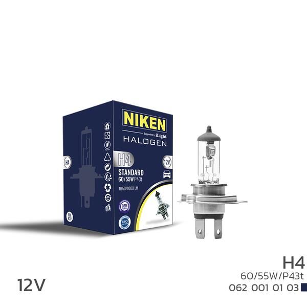 NIKEN H4 60W/55W HALOJEN AMPUL P43t 12V 10 Adet