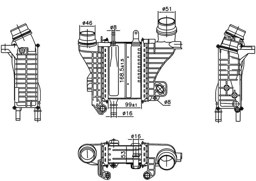 TURBO RADYATÖRÜ ADBLUE KAZANLI RENAULT MEGANE IV 16> CLIO V 19> CAPTUR II 20> KANGOO III 23>DUSTER II 18> NISSAN QASHQAI II J11 18> 1.5bluedCi K9K