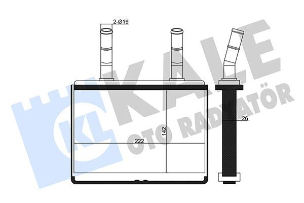 KALORİFER RADYATÖRÜ HYUNDAI STAREX 2.5L D4BH. 4D56 TC TCI 04-10 H100 2.5L D4BH Kamyonet 04-12 / KIA BONGO K2500 2.5L D4BH TCİ 03-> - ALEMİNYUM