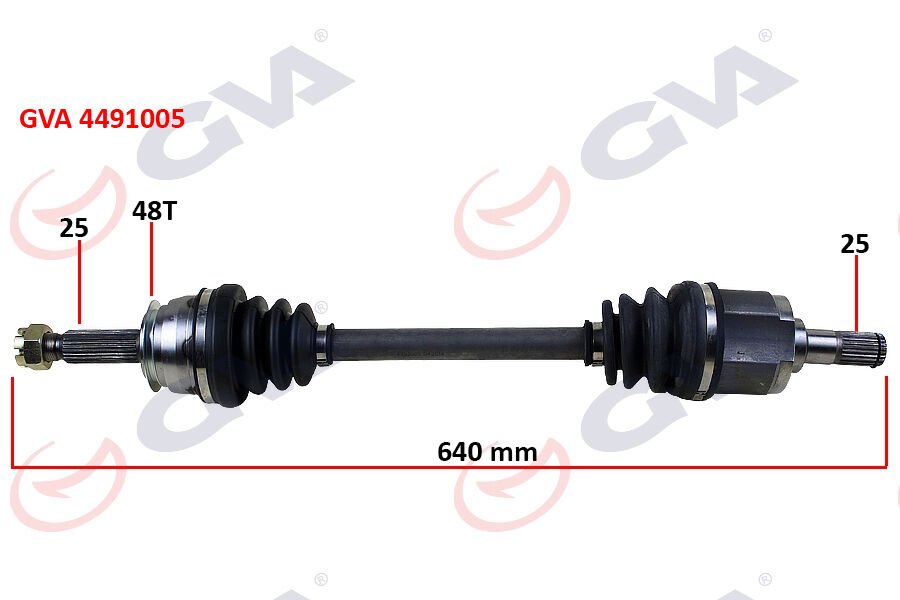 KOMPLE AKS SOL HYUNDAI ACCENT ERA 1.4L 1.6L G4EE G4ED benzinli 06-10 ABS li 25x25 - ABS 48 diş komple boy 640mm