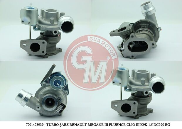 TURBO ŞARJ RENAULT CAPTUR CLİO III CLİO IV MEGANE III FLUENCE KANGO SYMBOL II III TWİNGO II K9K 1.5 DCİ 86-90 BG