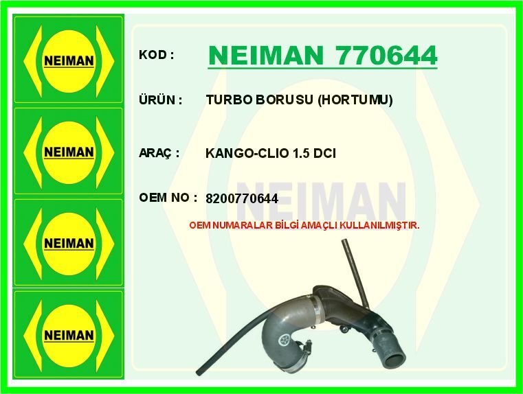 TURBO BORUSU HORTUMU KANGO-CLIO 1.5 DCI