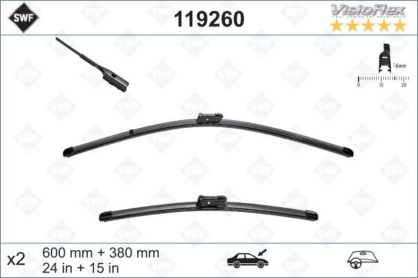 SİLECEK SÜPÜRGESİ ÖN POLO-TOLEDO-RAPID-A1 2010 > 600 x 380 mm