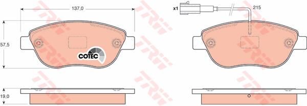 ÖN BALATA DOBLO 1.3-1.9 JTD 07>G.PUNTO 1.3 MJT 05>STILO 05>LINEA-BRAVO 07>IDEA 1.3 05> GDB1878 1FİŞ