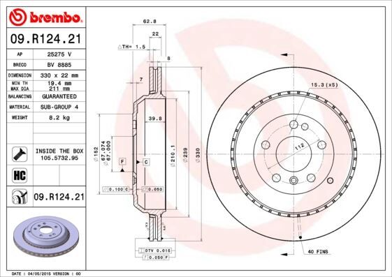 FREN DISKI ARKA 4-matic MERCEDES W164 X164 W251 2 Adet