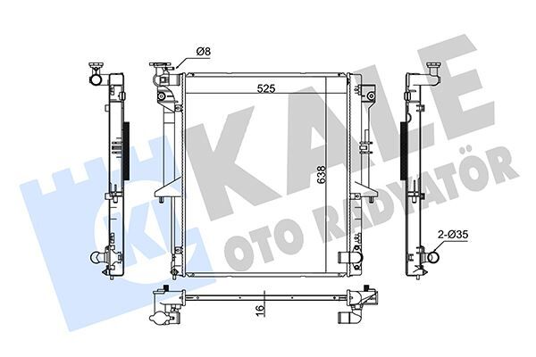 RADYATÖR MITSUBISHI L200 AL/PL/BRZ 525x638x16